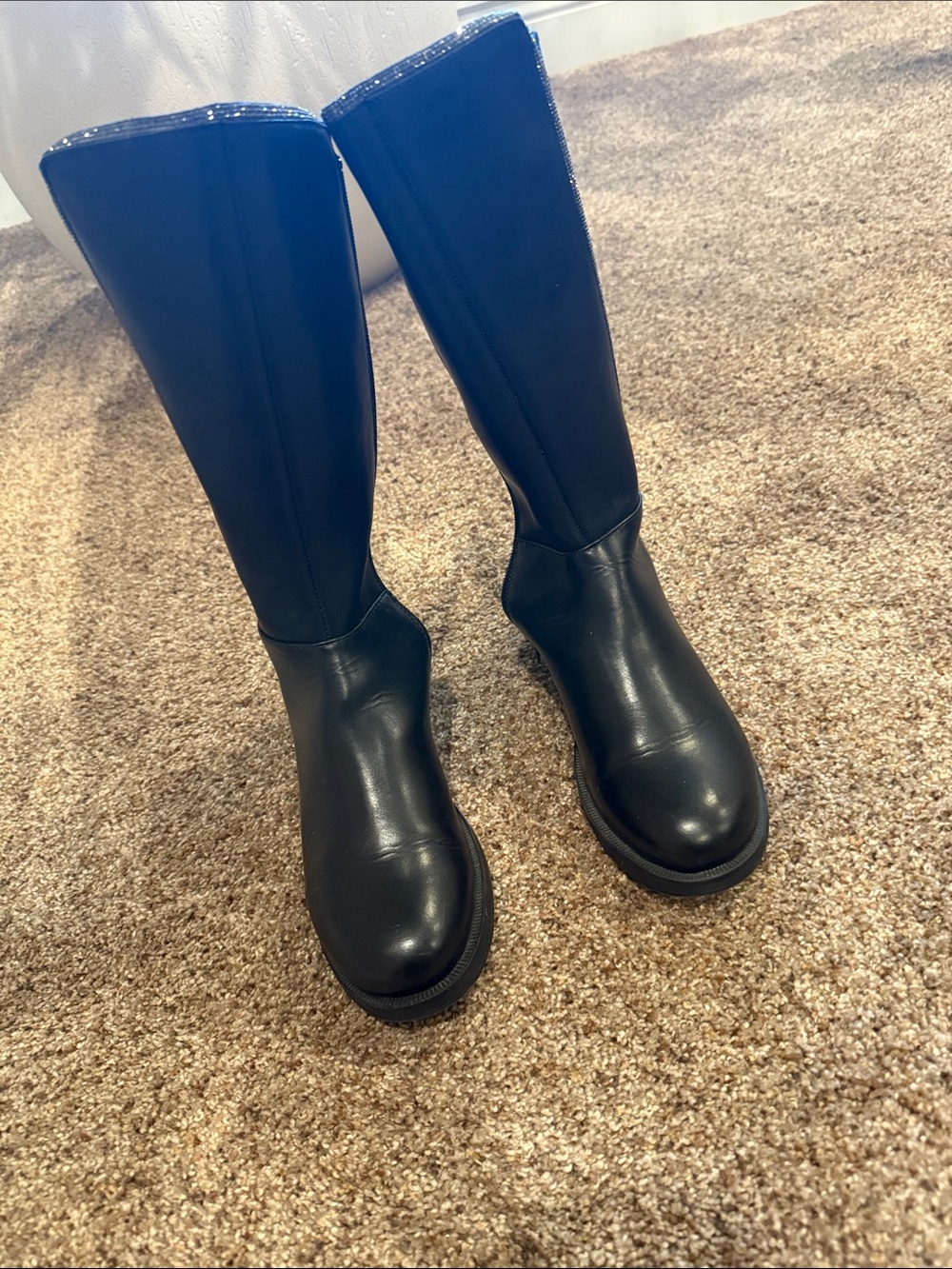 Steve Madden Black Knee-High Kids Boots